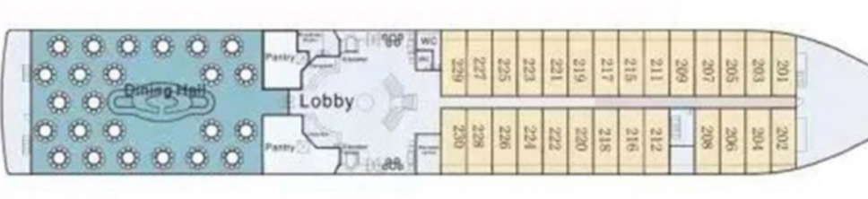 星际水晶号游轮2楼上层甲板